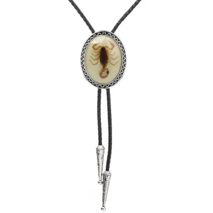 Gemstone-like Bolo Tie with Scorpion Design - Image 6