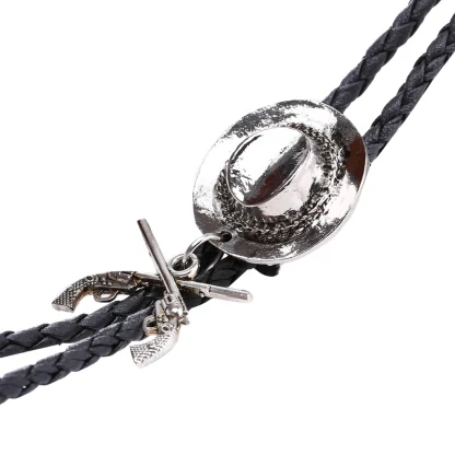 Bolo Tie with Double Gun and Cowboy Hat Design - Image 5