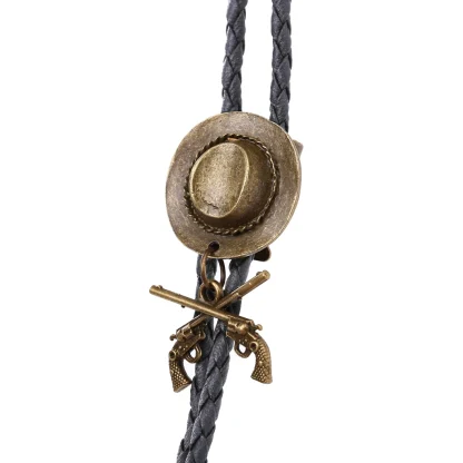 Bolo Tie with Double Gun and Cowboy Hat Design - Image 9