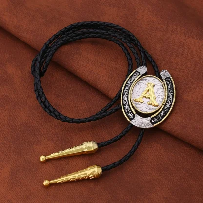 Initial Western Tie with Horseshoe Design - Image 14