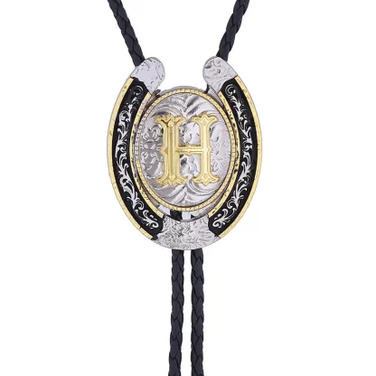 Initial Western Tie with Horseshoe Design - Image 13