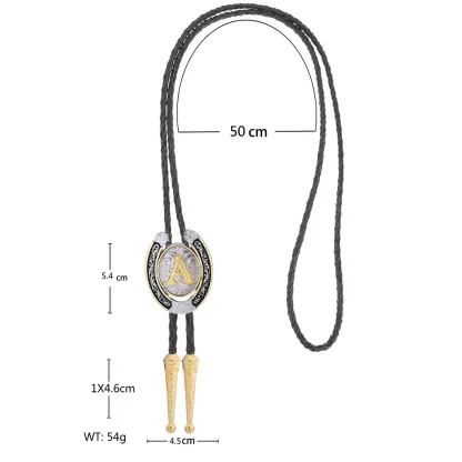 Initial Western Tie with Horseshoe Design - Image 15