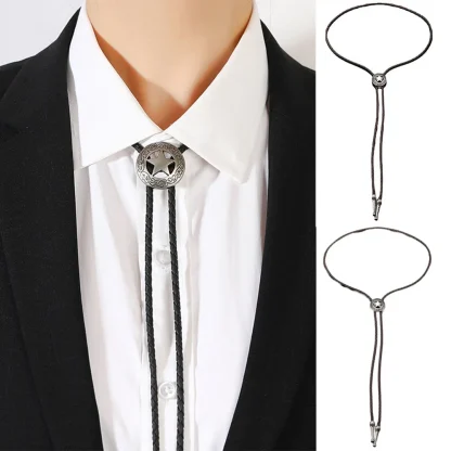Retro Western Ties with Five-Pointed Star - Image 6