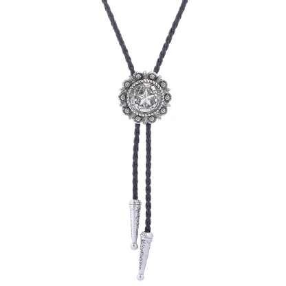 Western Tie with Embossed Pentagram Decor - Image 3