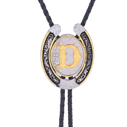 Initial Western Tie with Horseshoe Design - Image 10