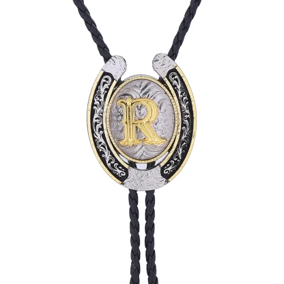 Initial Western Tie with Horseshoe Design - Image 11