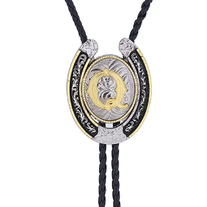 Initial Western Tie with Horseshoe Design - Image 9