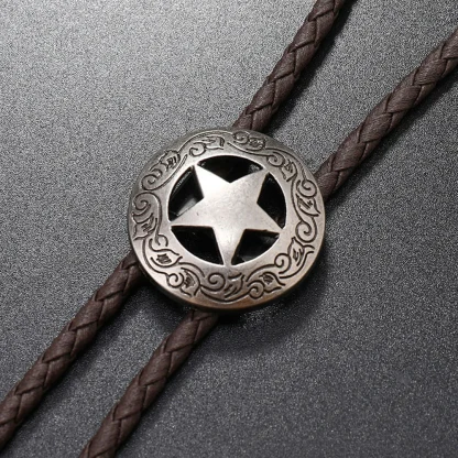 Retro Western Ties with Five-Pointed Star - Image 4