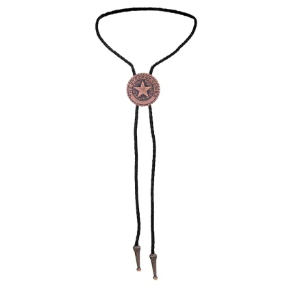 Western Tie with Embossed Pentagram Decor - Image 8