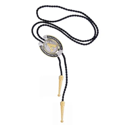 Initial Western Tie with Horseshoe Design - Image 2
