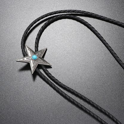 Star Shape Pendant Western Tie - Image 6