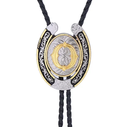 Initial Western Tie with Horseshoe Design - Image 6