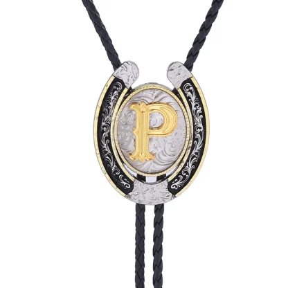 Initial Western Tie with Horseshoe Design - Image 8