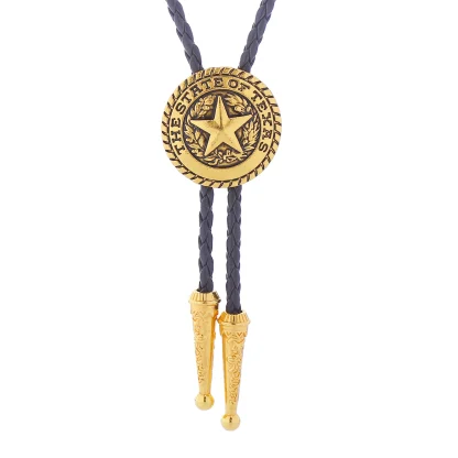 Western Tie with Embossed Pentagram Decor - Image 6