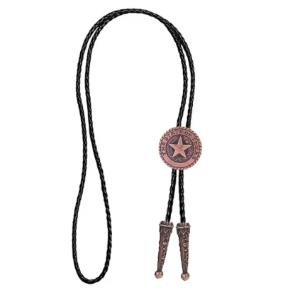 Western Tie with Embossed Pentagram Decor - Image 10