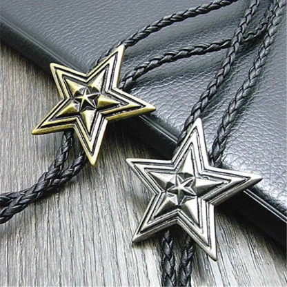 Western Tie with Five-pointed Star Pendant - Image 6