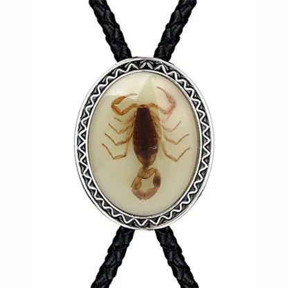 Retro Western Tie with Silhouette Scorpion - Image 3