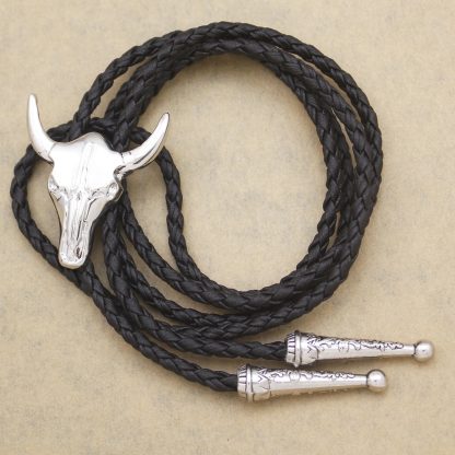 Rustic Western Tie with Bull Head Design - Image 15