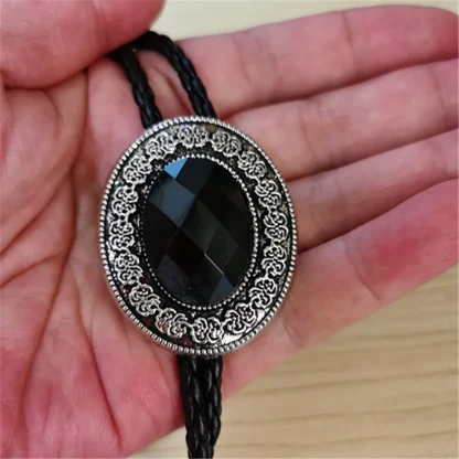 Formal Bolo Tie with Decorative Edge Design - Image 2