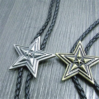 Western Tie with Five-pointed Star Pendant - Image 3