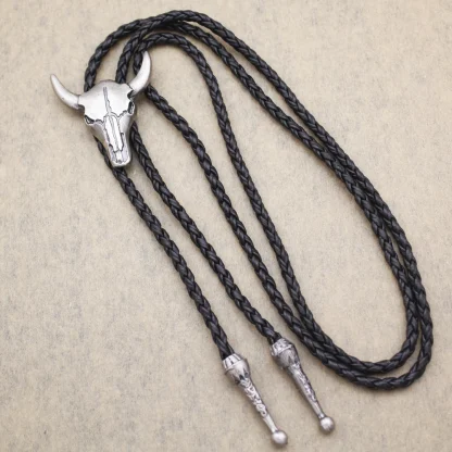 Rustic Western Tie with Bull Head Design - Image 10