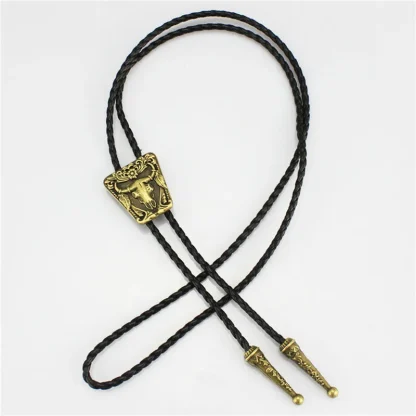 Casual Western Tie with Bull Head Emboss - Image 9