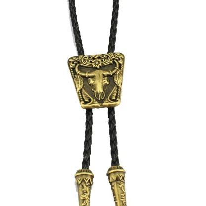 Casual Western Tie with Bull Head Emboss - Image 4