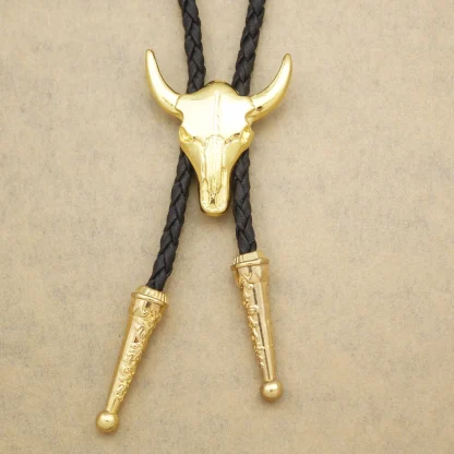 Rustic Western Tie with Bull Head Design - Image 12