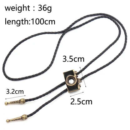 Vintage-inspired Camera Pendant Bolo Tie - Image 12