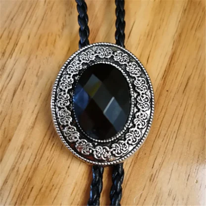 Formal Bolo Tie with Decorative Edge Design - Image 3