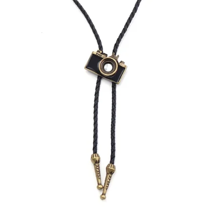 Vintage-inspired Camera Pendant Bolo Tie - Image 5