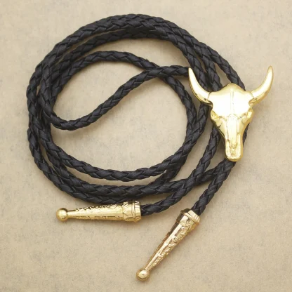 Rustic Western Tie with Bull Head Design - Image 13
