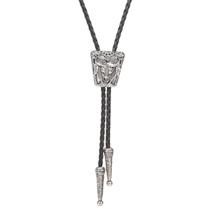 Casual Western Tie with Bull Head Emboss - Image 2
