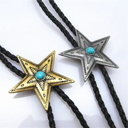 Dapper Western Tie with Star Design - Image 7