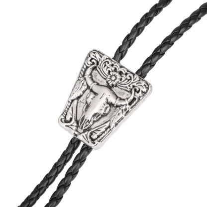 Casual Western Tie with Bull Head Emboss - Image 3