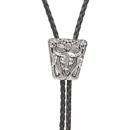 Casual Western Tie with Bull Head Emboss