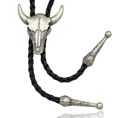Rustic Western Tie with Bull Head Design - Image 4
