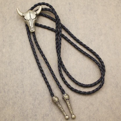 Rustic Western Tie with Bull Head Design - Image 9