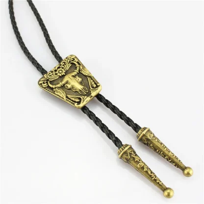 Casual Western Tie with Bull Head Emboss - Image 6