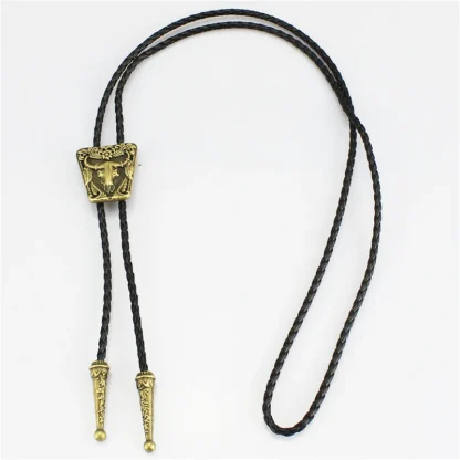 Casual Western Tie with Bull Head Emboss - Image 8