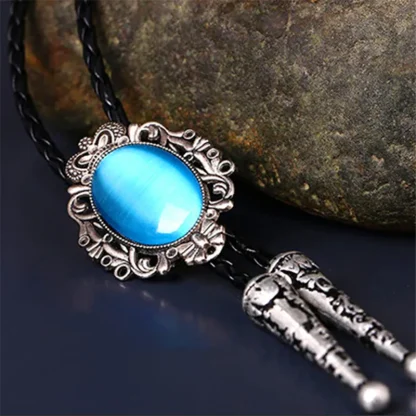 Elegant Vintage-style Bolo Tie with Gemstone-like - Image 14
