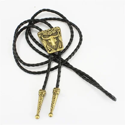Casual Western Tie with Bull Head Emboss - Image 7