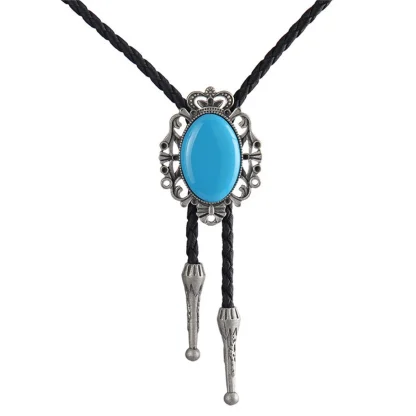 Elegant Vintage-style Bolo Tie with Gemstone-like - Image 4