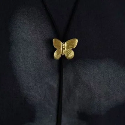 Simple Bolo Tie with Butterfly Shape Pendant - Image 4
