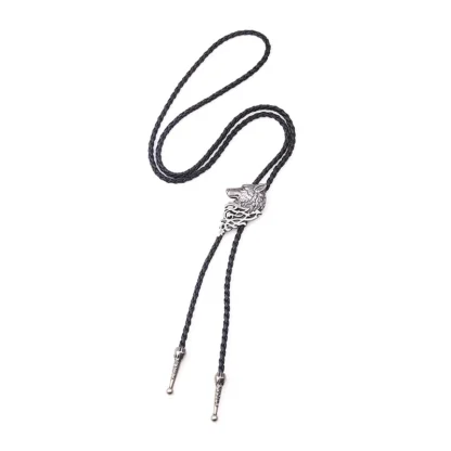 Trendy Bolo Tie with Wolf Head Pendant - Image 7