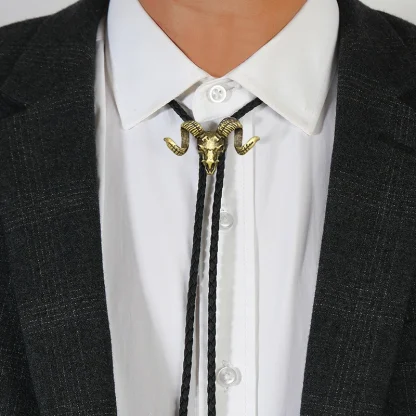 Rustic Western Tie with Bull Head Design - Image 2