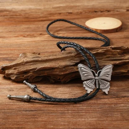 Adjustable Bolo Tie with Butterfly Design
