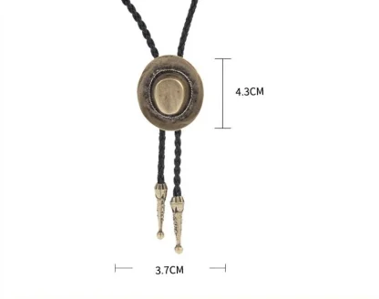 Corded Western Tie with Cowbot Hat - Image 6