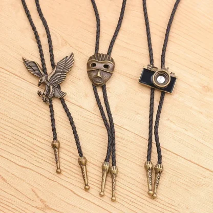 Vintage-inspired Camera Pendant Bolo Tie - Image 2