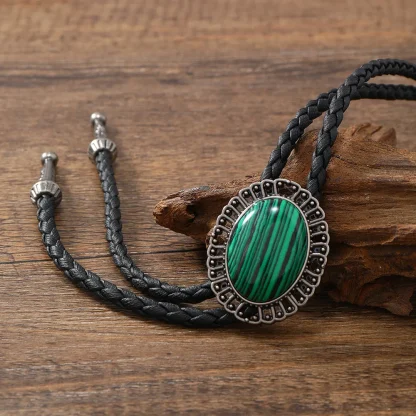 Retro Western Tie with Bull Head Pendant - Image 9